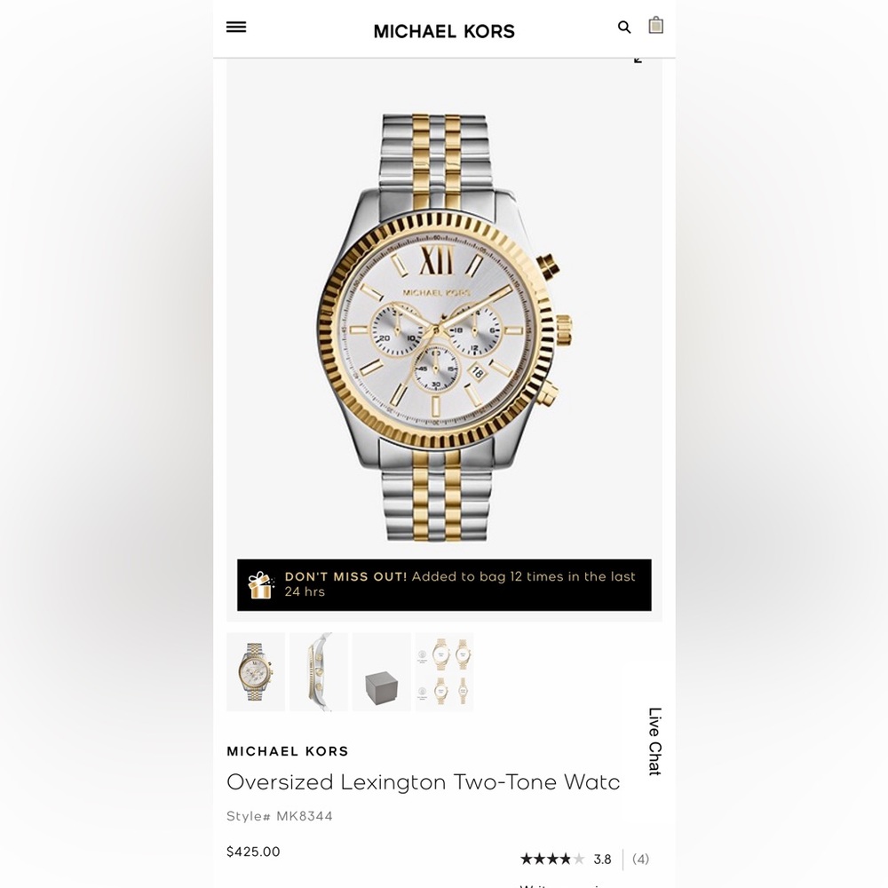 Michael Kors Oversized Lexington Two-Tone Watch